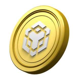 Moneda decorativa de BNB en la sección informativa de la plataforma